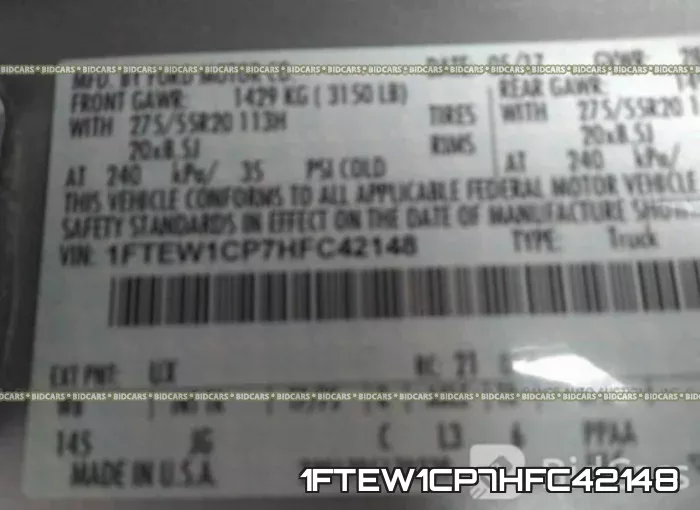 1FTEW1CP7HFC42148 фото 10