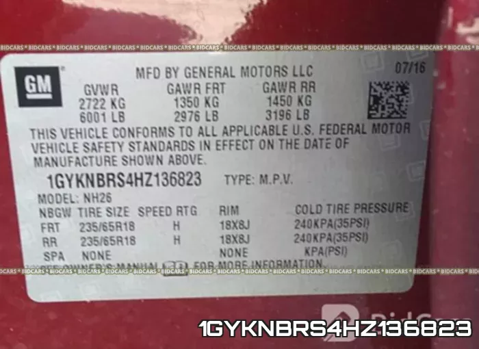 1GYKNBRS4HZ136823 фото 10