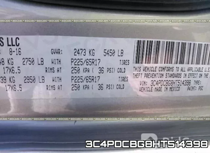 3C4PDCBG8HT514398 фото 10