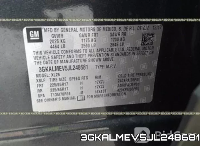 3GKALMEV5JL248681 фото 10