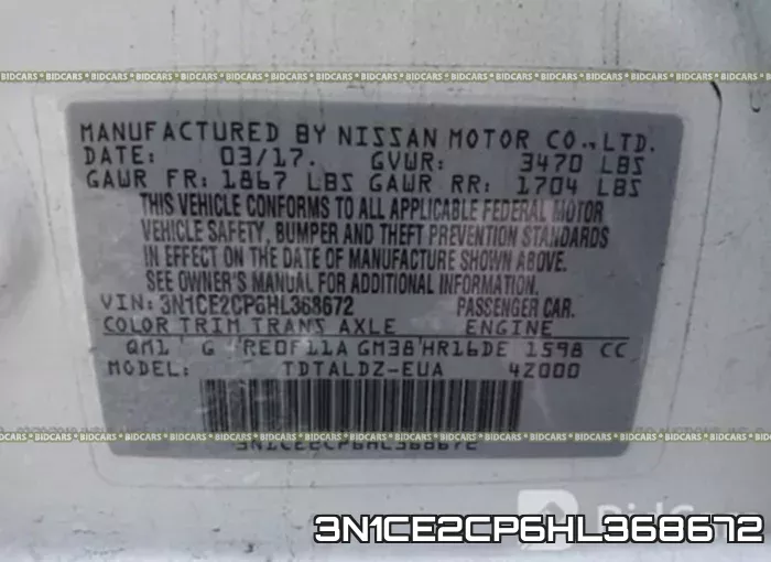 3N1CE2CP6HL368672 фото 10