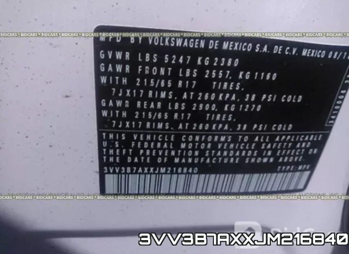 3VV3B7AXXJM216840 фото 10