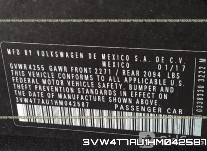 3VW4T7AU1HM042587 фото 10