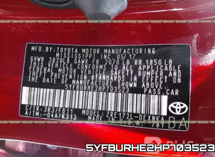 5YFBURHE2HP703523 фото 9