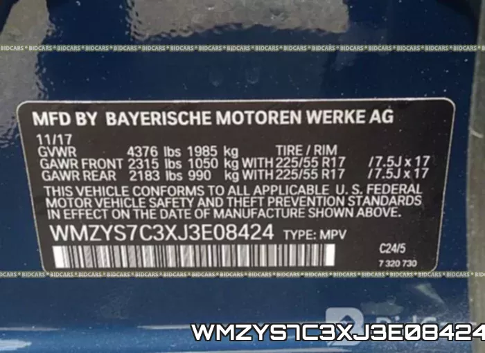 WMZYS7C3XJ3E08424 фото 9