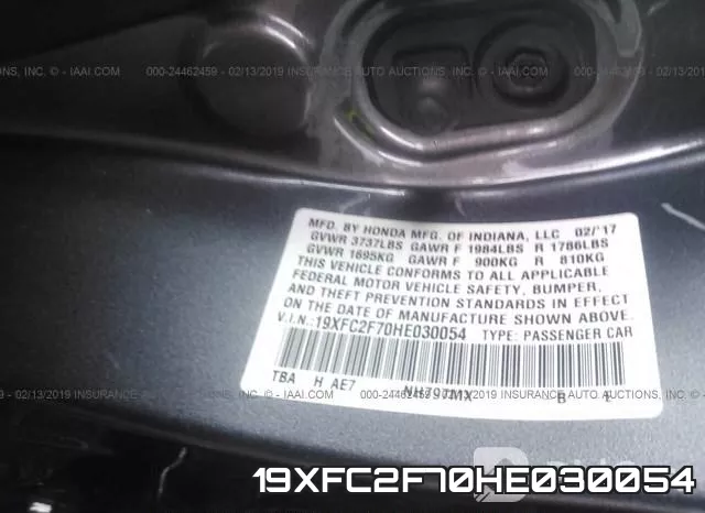 19XFC2F70HE030054 фото 10