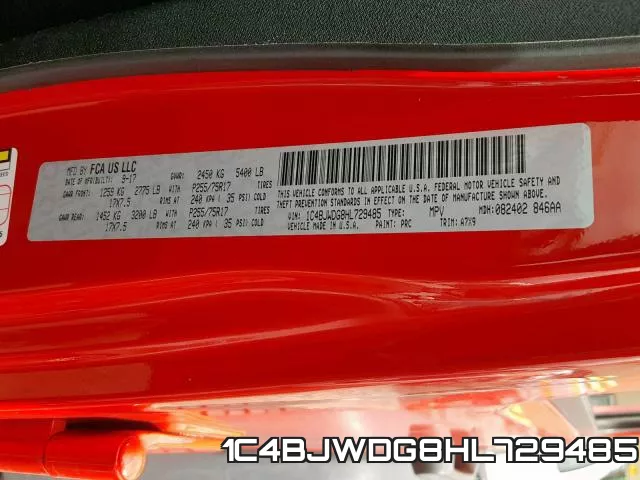 1C4BJWDG8HL729485 фото 2