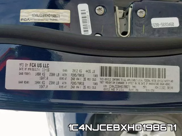 1C4NJCEBXHD198671 фото 2
