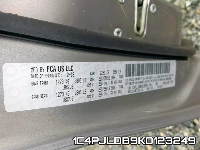 1C4PJLDB9KD123249 фото 2