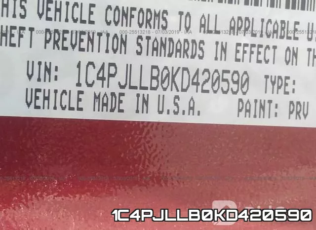 1C4PJLLB0KD420590 фото 10