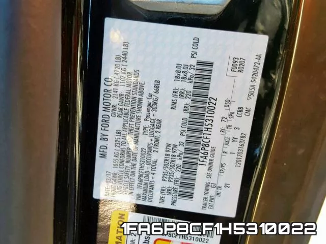 1FA6P8CF1H5310022 фото 2