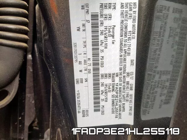 1FADP3E21HL255118 фото 2