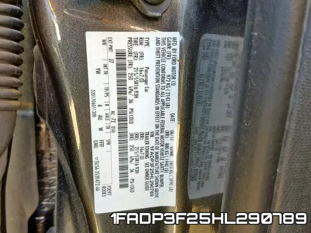 1FADP3F25HL290789 фото 2