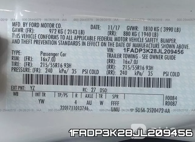 1FADP3K28JL209456 фото 10
