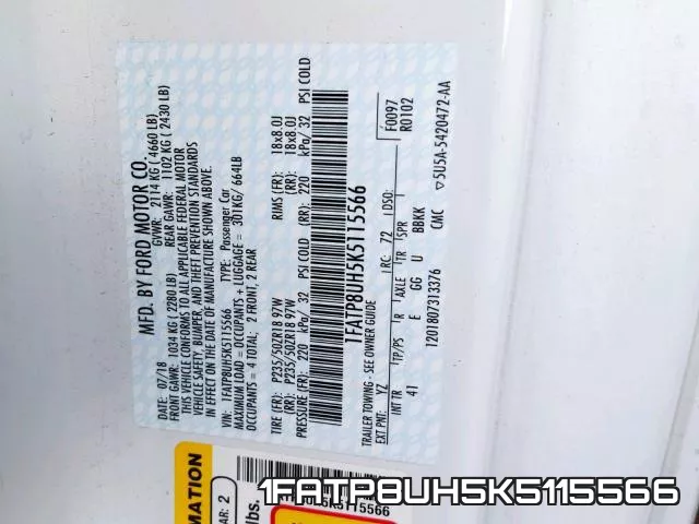 1FATP8UH5K5115566 фото 2