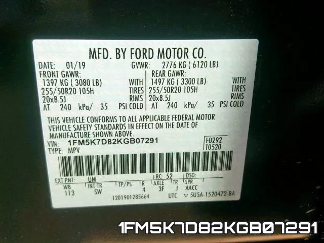 1FM5K7D82KGB07291 фото 2