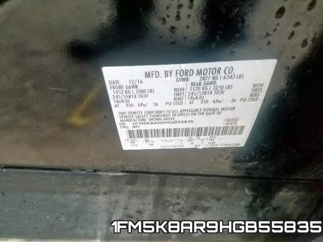 1FM5K8AR9HGB55835 фото 2