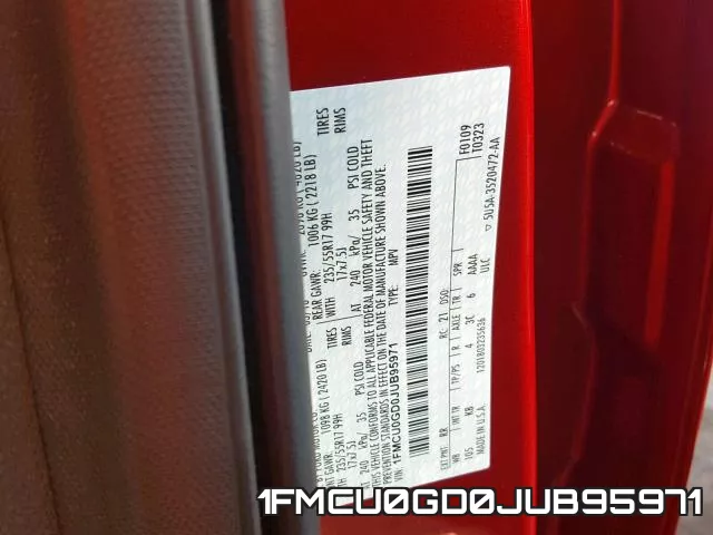 1FMCU0GD0JUB95971 фото 2