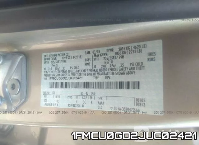 1FMCU0GD2JUC02421 фото 10