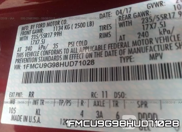 1FMCU9G98HUD71028 фото 10