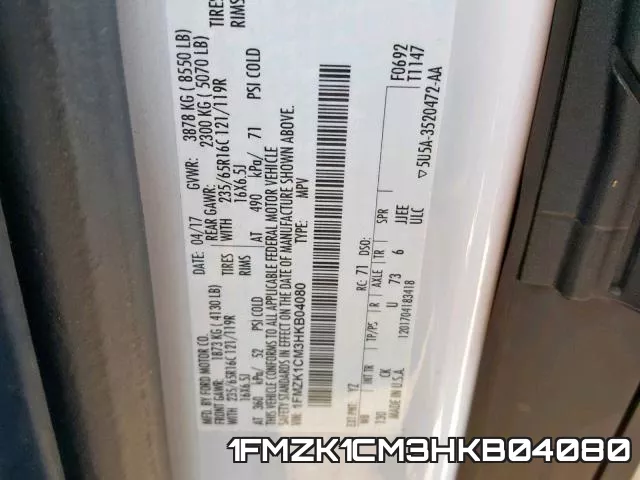 1FMZK1CM3HKB04080 фото 2