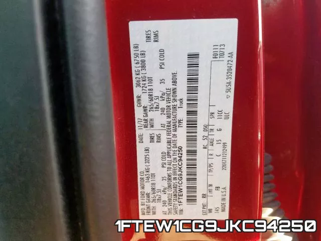 1FTEW1CG9JKC94250 фото 2