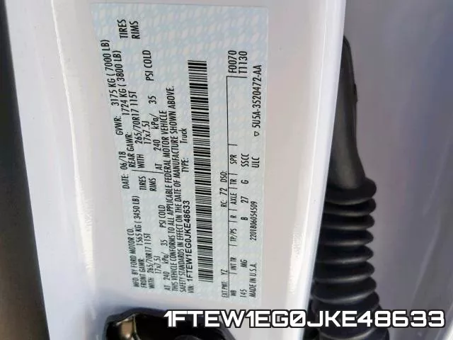 1FTEW1EG0JKE48633 фото 2