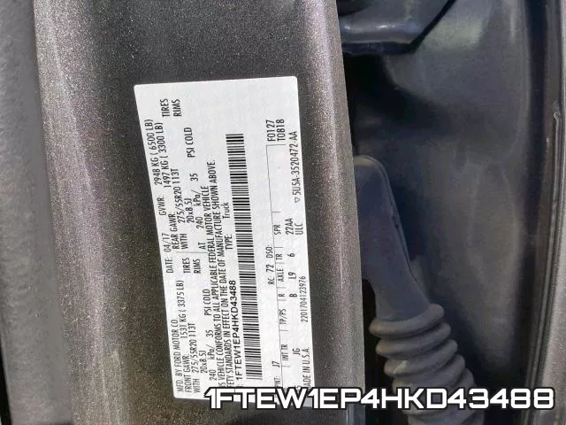 1FTEW1EP4HKD43488 фото 2
