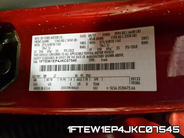 1FTEW1EP4JKC07545 фото 2