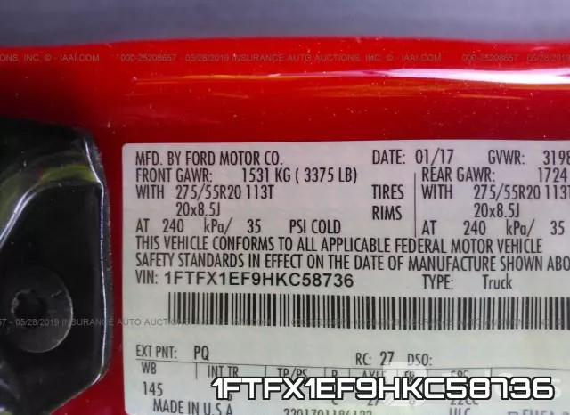 1FTFX1EF9HKC58736 фото 10