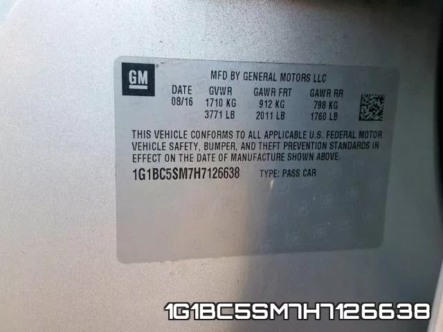 1G1BC5SM7H7126638 фото 2