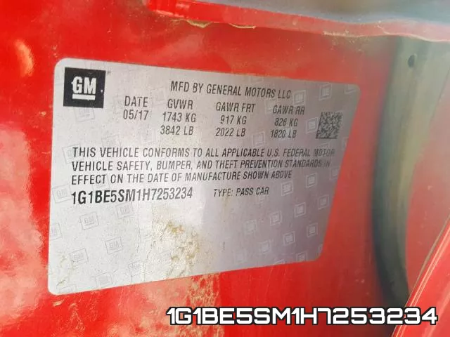 1G1BE5SM1H7253234 фото 2
