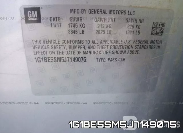 1G1BE5SM5J7149075 фото 10