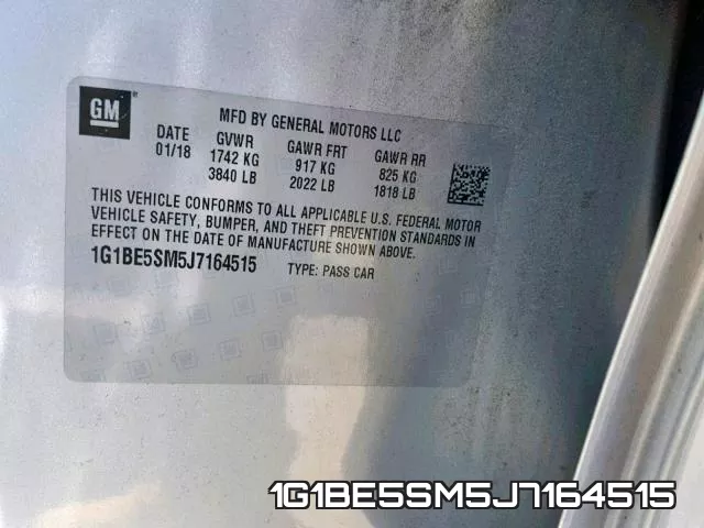 1G1BE5SM5J7164515 фото 2