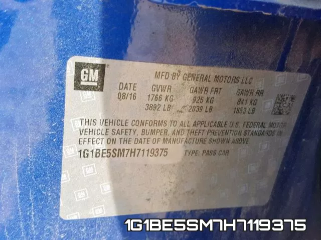 1G1BE5SM7H7119375 фото 2