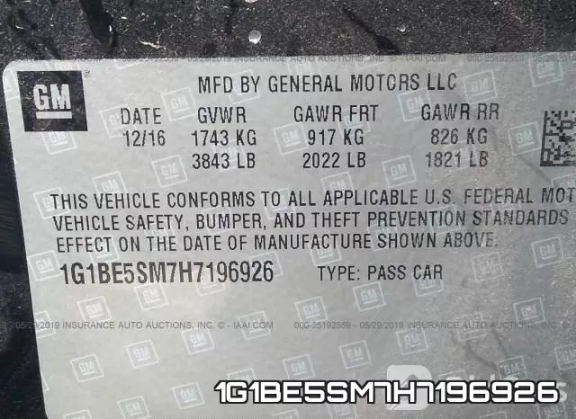1G1BE5SM7H7196926 фото 10