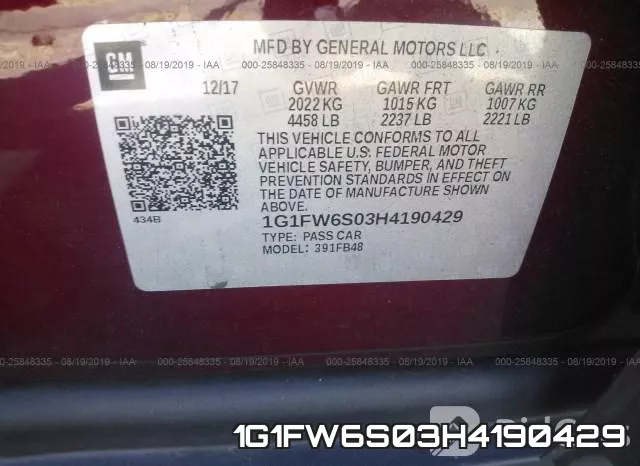 1G1FW6S03H4190429 фото 10