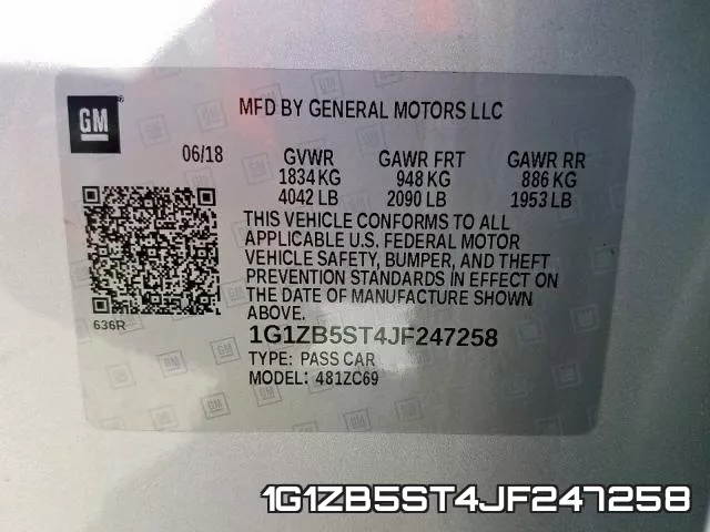 1G1ZB5ST4JF247258 фото 2