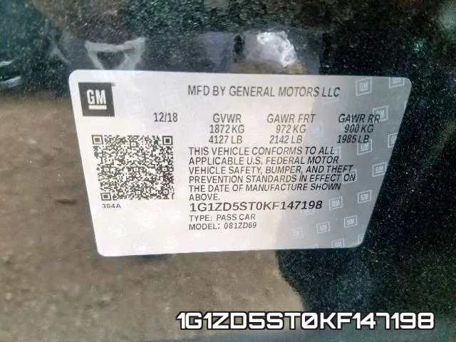 1G1ZD5ST0KF147198 фото 2