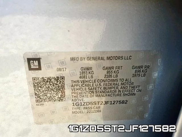 1G1ZD5ST2JF127582 фото 2