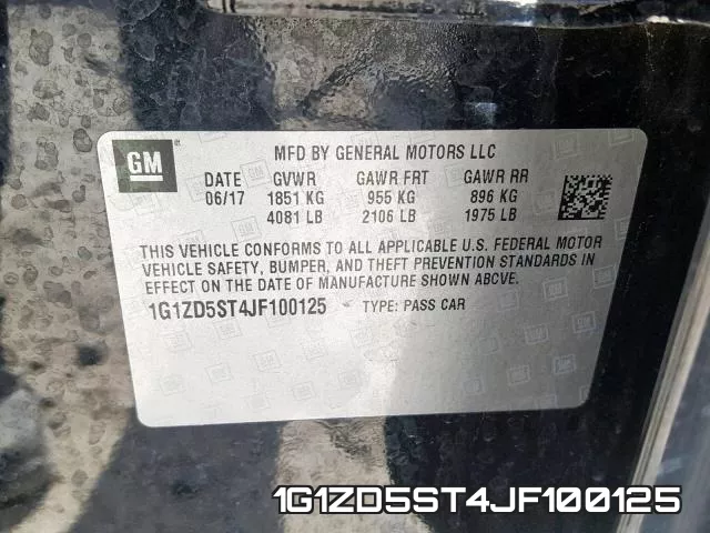 1G1ZD5ST4JF100125 фото 2