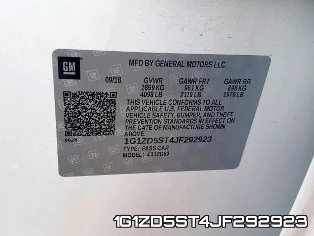 1G1ZD5ST4JF292923 фото 2