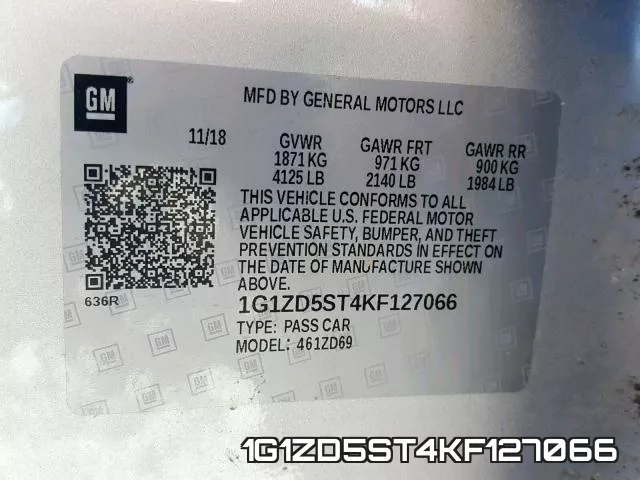 1G1ZD5ST4KF127066 фото 2
