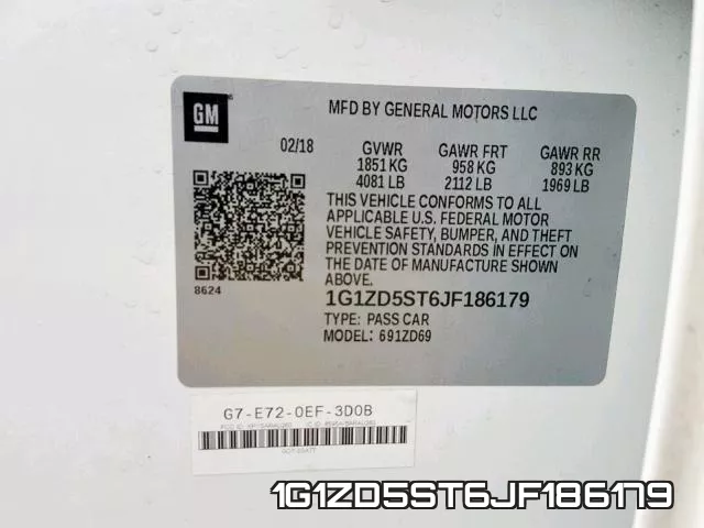 1G1ZD5ST6JF186179 фото 2