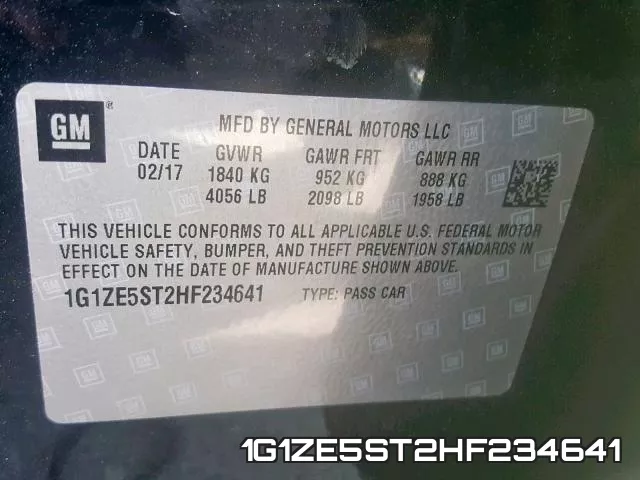 1G1ZE5ST2HF234641 фото 2