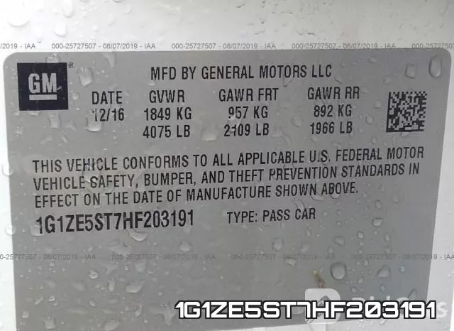 1G1ZE5ST7HF203191 фото 10