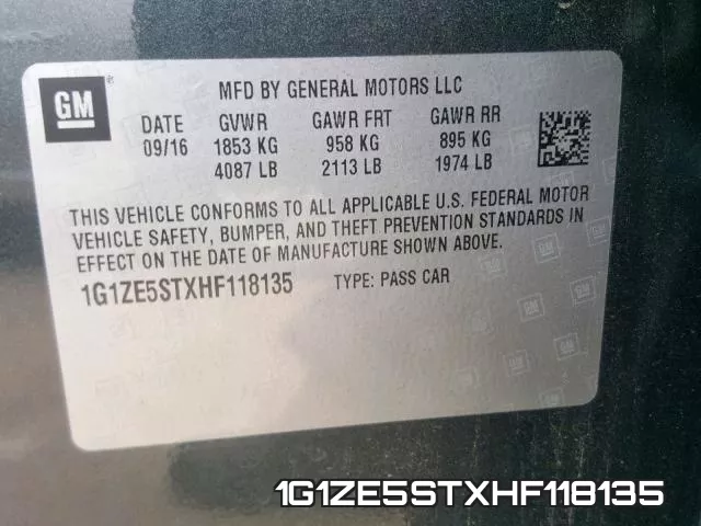 1G1ZE5STXHF118135 фото 2