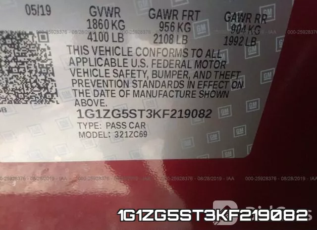 1G1ZG5ST3KF219082 фото 10