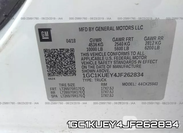 1GC1KUEY4JF262834 фото 10
