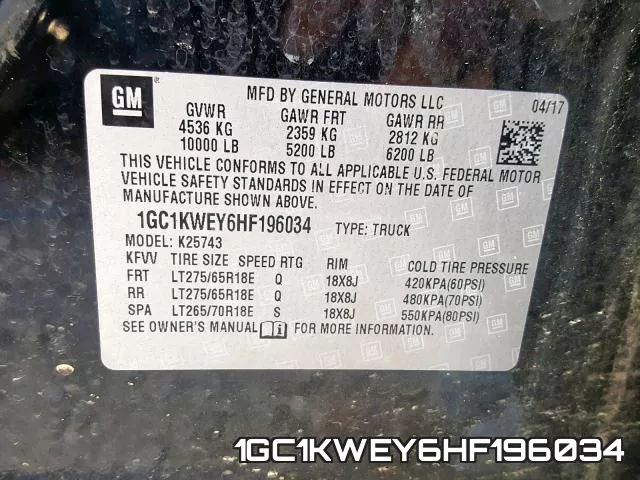 1GC1KWEY6HF196034 фото 2